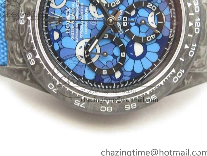 AAA Replica Watches on OMF DIW A Blue Dial Nylon 2844 Light Daytona Strap Blue Efficient Best Edition Light Carbon 0101